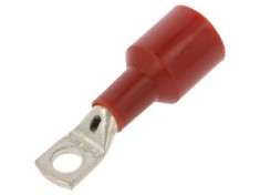 Conector Inelar Tubular M6 &Oslash; 6,3mm 10mm2 Crimpat Roșu