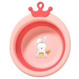 Cada pliabila pentru baie pentru copii, flippy, cadita pentru bebelusi, model rotund cu iepuras, roz, 30x31x3.5 cm, 3.3 l
