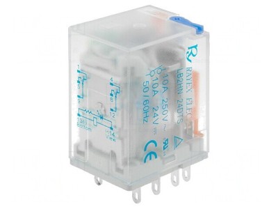 Releu electromagnetic DPDT 24VDC 10A foto