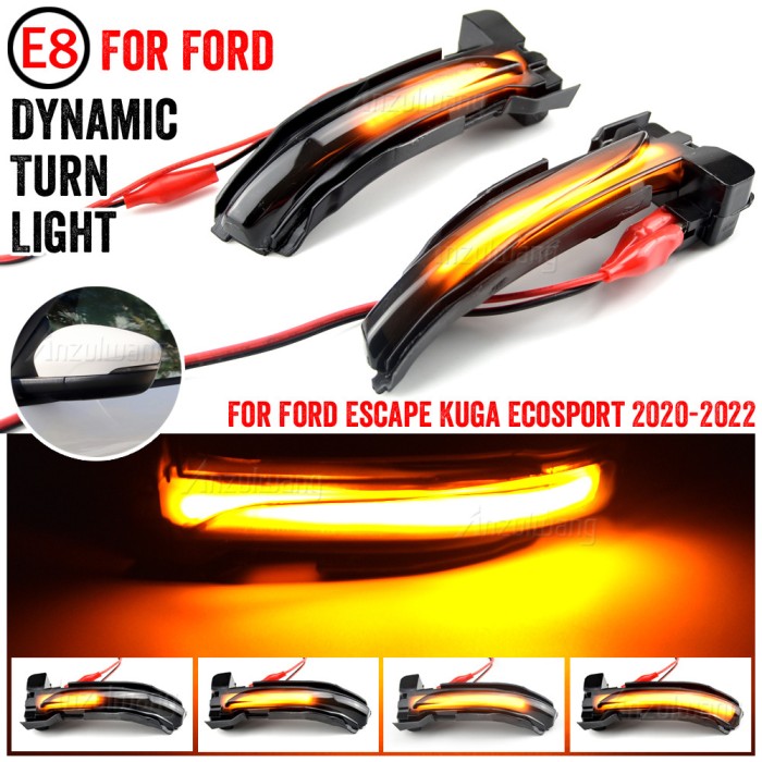 Set 2 Lampi Semnalizare dinamica secventiala progresiva fumurie oglinda GizMondo&reg; compatibil cu Ford Kuga Escape 2019 2020 2021 2022