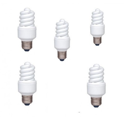 SET 5 becuri fluorescent Panasonic, soclu E27, putere 13W, forma spirala, lumina alb calda, alimentare 220 - 240 V, &amp;quot;EFD13E282V-5&amp;quot; (timbru verde 2.25 foto