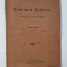 Carte veche 1907 C Antoniade Iluziunea realista