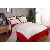 Cumpara ieftin Set Cuvertura Pat Catifea cu Blanita,Rosu-LIM65