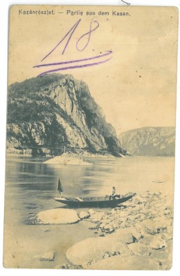 3608 -0 ORSOVA, Danube Kazan, Romania - old postcard, CENSOR - used - 1920 foto