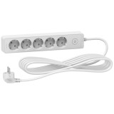 Prelungitor 5x2P+E +intrerupator cablu 5m alb Schneider ST9455W