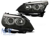 Kit de faruri tuning cu ochi de &icirc;nger LED potrivit pentru BMW E60/E61 2003-2007, stanga si dreapta Performance AutoTuning