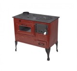 Soba Gatit Lemne cu Plita Fonta si Cuptor Ler 6kW, Burlan Stanga, 78x73x42cm + LIVRARE GRATUITA