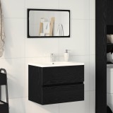 vidaXL Cabinet pentru chiuvetă Stejar Negru 60x38,5x45 cm Lemn ingineresc