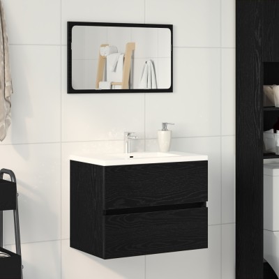 Gossi cabinet pentru chiuveta stejar negru 60x38,5x45 cm lemn ingineresc foto