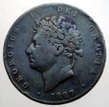 J.068 MAREA BRITANIE ANGLIA GEORGE IV 1/2 HALF PENNY 1827