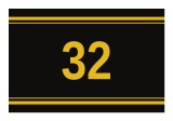 Sticker autoadeziv nr. 32 - Signetten SAFE auriu pe fundal negru