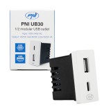 Cumpara ieftin Aproape nou: Priza alimentare 2 x USB PNI UB30, USB-A USB-C, 12V/9V/5V, max. 20W, m