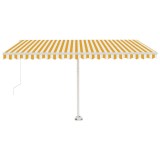 Cumpara ieftin Copertina retractabila manual cu LED, galben si alb, 400x350 cm