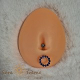 Cumpara ieftin Piercing buric din argint cu cristale zirconia mov, tija groasa