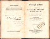 HST 136SP Ștampilă personală Dimitrie Anania pe carte 1851 Fables de Lessing