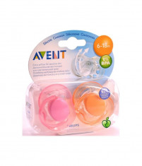 Suzeta Free Flow portocaliu roz Pacifier Pack 6 - 18 Months Philips Avent 2 buc foto