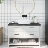vidaXL Blat de baie, gri &icirc;nchis, 120x60x(2-6) cm, lemn masiv tratat