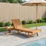 vidaXL Șezlong cu masă 2 pcs Maro 40 x 40 x 40 cm Lemn solid de tec 42032669