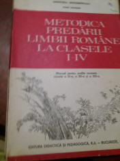 METODICA PREDARII LIMBII ROMANE LA CLASELE I-IV Ioan Serdean 1993 foto