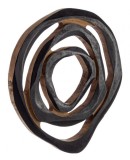 Decoratiune de perete din lemn negru si natur Lenwood &Oslash; 70 - 75 cm x 5 cm