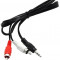 Cablu Audio 2x RCA &ndash; Jack 3.5 Stereo, 1.5 M Lungime - pentru Sistem Surround