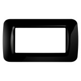 Rama decorativa pentru 4 module Gewiss Top System, pentru aparataj modular, IP20, neagra