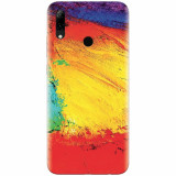Husa silicon pentru Huawei P Smart 2019, Colorful Dry Paint Strokes Texture