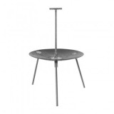 Disc pentru gratar simplu din otel cu 3 picioare si maner, 46cm, cu stanta UTB