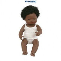 Papusa fetita africana Miniland 38 cm foto