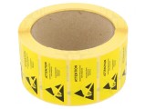 Etichetă Autoadezivă ESD 50x25mm 1000 buc Rola Galben-Negru