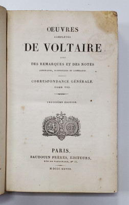 OEUVRES COMPLETES DE VOLTAIRE, TOME LXIX - PARIS, 1828 foto