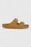 Cumpara ieftin Birkenstock papuci din piele Arizona Corduroy bărbați, culoarea maro, 1026093