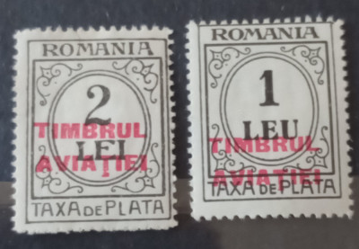 Romania 1931 timbrul aviației supratipar roșu serie neștampilată foto