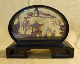 SCULPTURA IN PLUTA-DIORAMA-PIESA DECORATIVA -COMERTUL SOCIALIST-IMPORT CHINA ANII 70-80