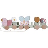 Little Dutch Train Flowers &amp; Butterflies trenuleț din lemn 18 m+ Flowers &amp; Butterflies 1 buc