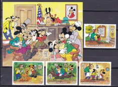 Caicos 1985 Disney Twain MI 80-83 + bl.12 MNH foto