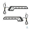 Set 2 Proiectoare Lumini de Zi Auto DRL Universale, LED, Alb, 12V, Montaj Facil