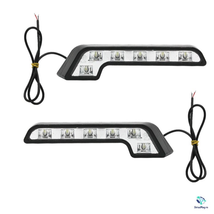 Set 2 Proiectoare Lumini de Zi Auto DRL Universale