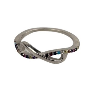 Inel argint 925, infinit mare cu zirconiu colorat m 51 foto