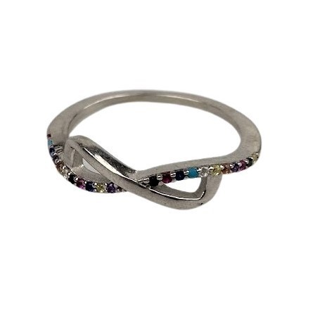 Inel argint 925, infinit mare cu zirconiu colorat m 51