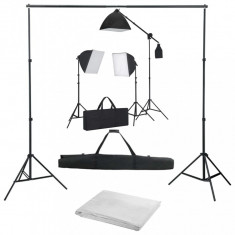 Kit studio foto cu lumini softbox si fundal GartenMobel Dekor foto