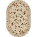 Covor Oval Model Lotos 551-100, Marime 60 x 110 cm, Bej, Crem, Inaltime Fir 8 mm, Antialergic, Polipropilena, Living, Dormitor, Sufragerie, Birou
