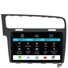 Navigatie Dedicata Volkswagen Golf 7 (2013-2020),QuadCore, 10Inch, 4Gb Ram, 64Gb Stocare, Carplay