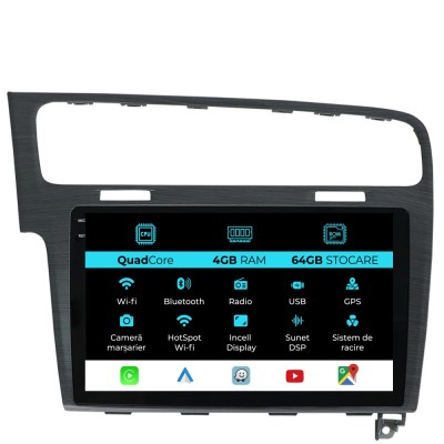 Navigatie Dedicata Volkswagen Golf 7 (2013-2020),QuadCore, 10Inch, 4Gb Ram, 64Gb Stocare, Carplay foto