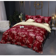 Lenjerie de pat pentru o persoana cu husa de perna patrata, Andraste, bumbac mercerizat, multicolor