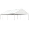 Foișor vidaXL Alb 11.15x5.88x3.75 m, Polietilenă, Cadru Fier, Protecție UV, Spațios, Cort Evenimente, Pavilion Gradina