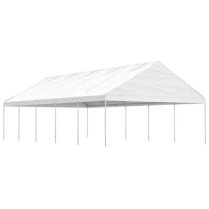 Gossi foisor cu acoperis, alb, 11,15x5,88x3,75 m, polietilena