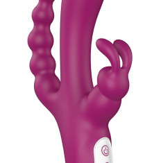 Vibrator Flirt, 9 Moduri Vibratii, Silicon, USB, Rosu, 21.6 cm, Passion Labs