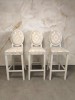 SET 3 SCAUNE FLY2 DE BAR DIN LEMN TAPITAT disponibil un set