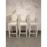 SET 3 SCAUNE FLY2 DE BAR DIN LEMN TAPITAT disponibil un set